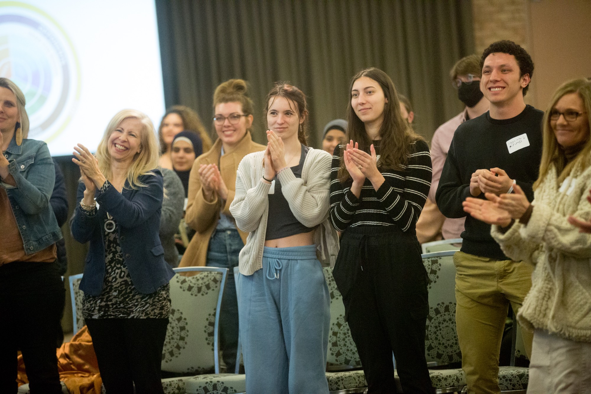 People talking at table